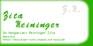 zita meininger business card